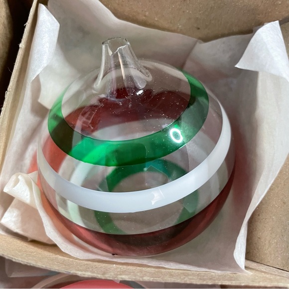 Vintage Kurt Adler Glass Striped Ornaments Hard To Find Christmas Holiday - Picture 13 of 13